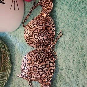 Shade & Shore Leopard Print Bikini Top